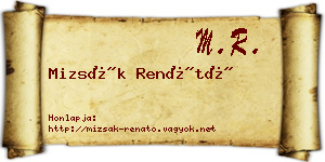 Mizsák Renátó névjegykártya